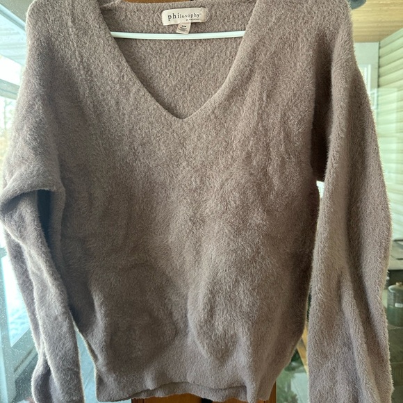 Philosophy Sweaters - Philosophy Cozy V-Neck Sweater in Taupe